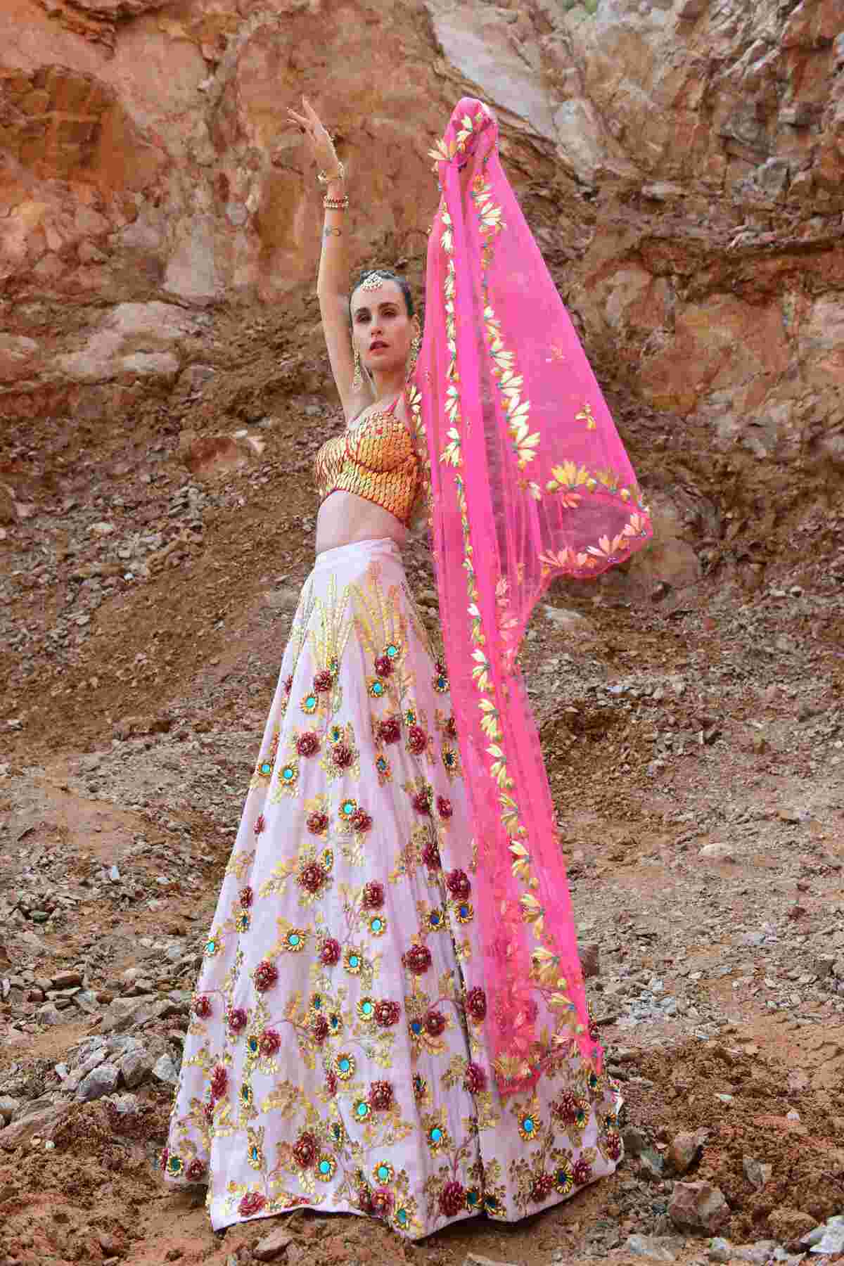 Mirror Flowers Lehenga