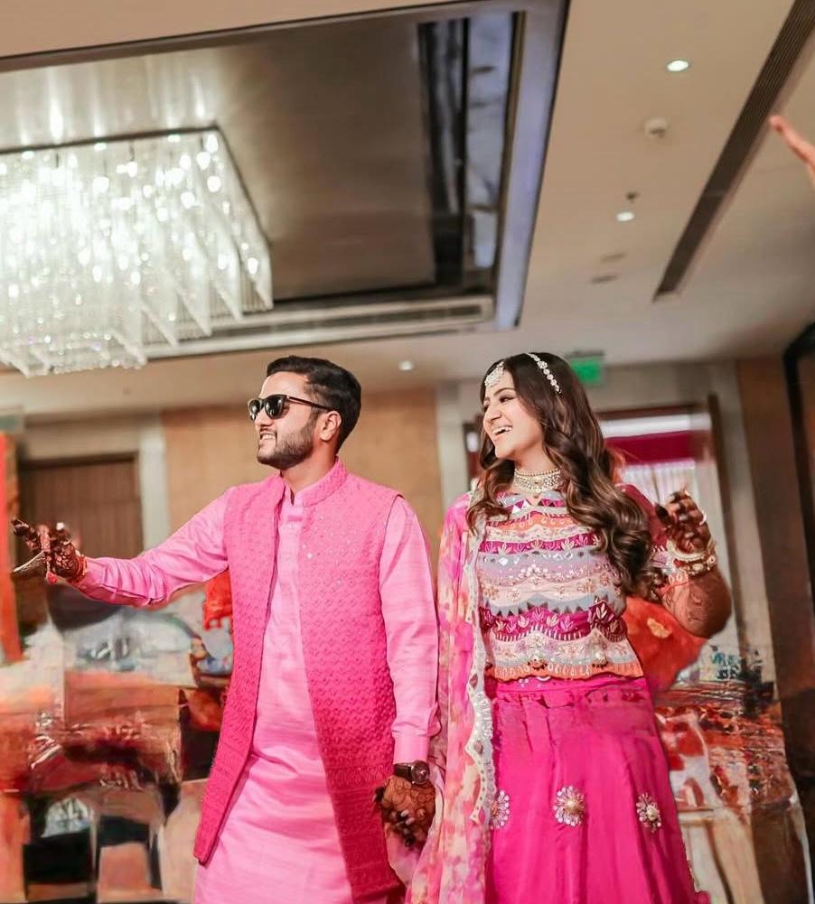 Pink floral Couple set