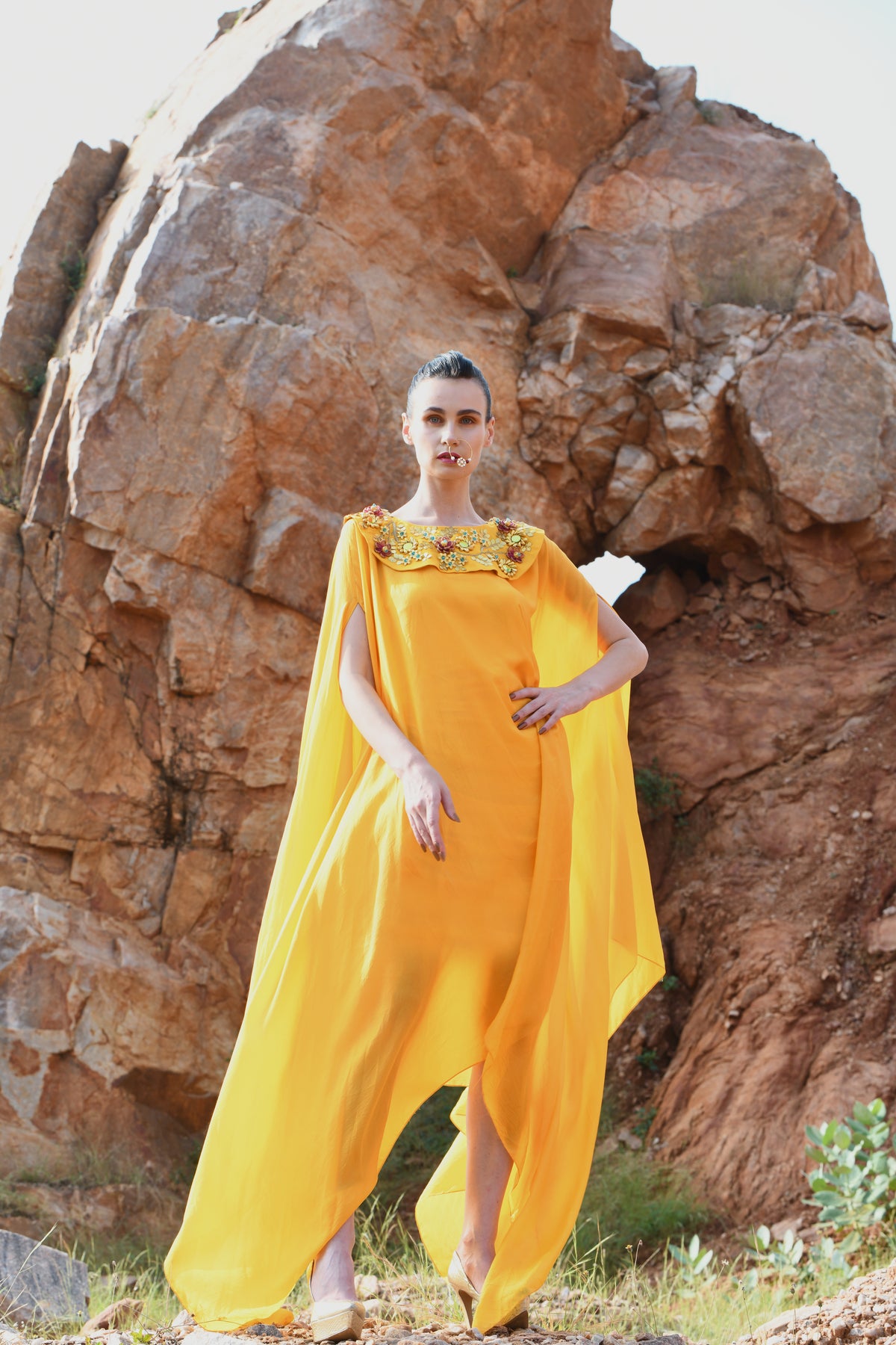 Yellow Mirror Kaftan