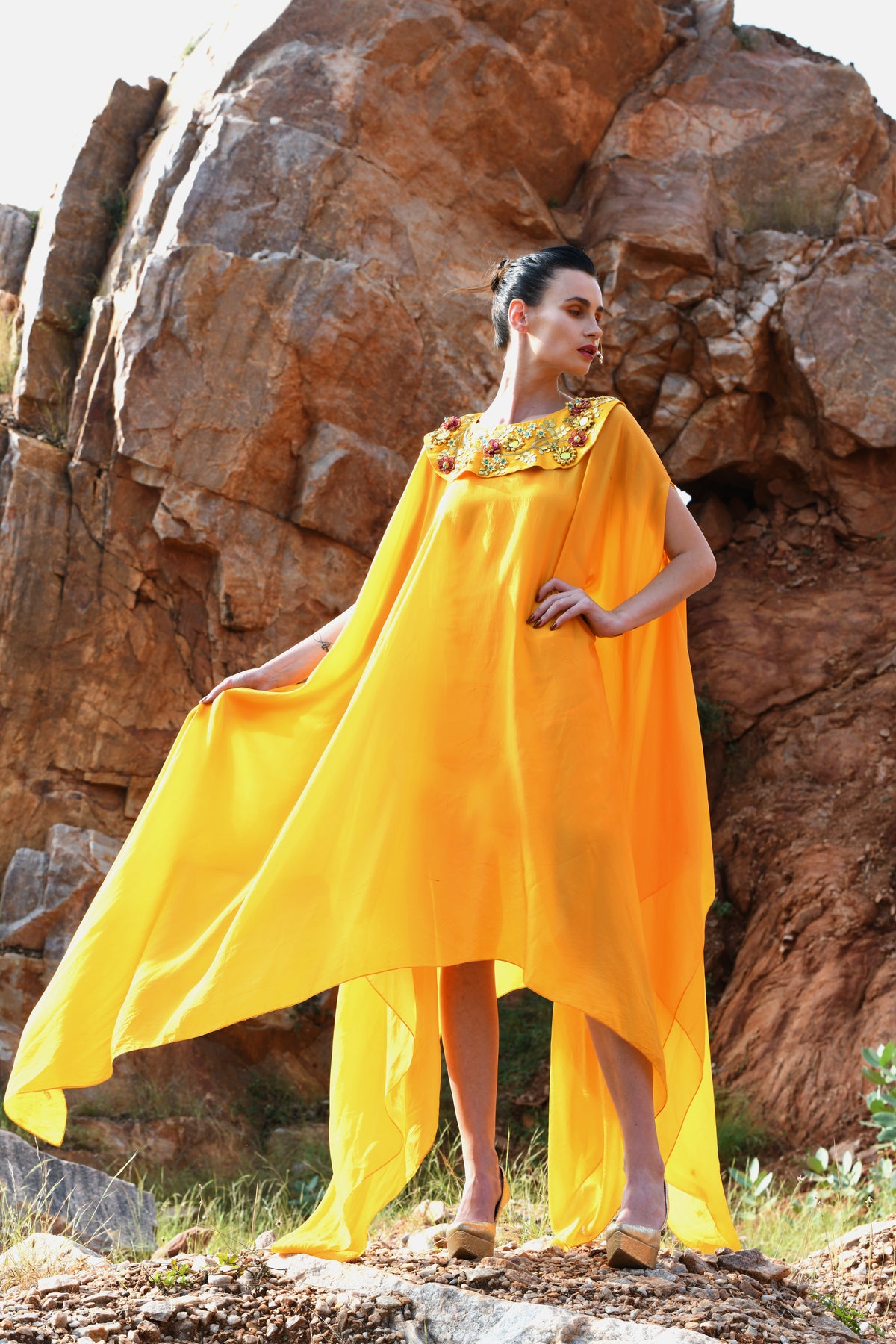 Yellow Mirror Kaftan