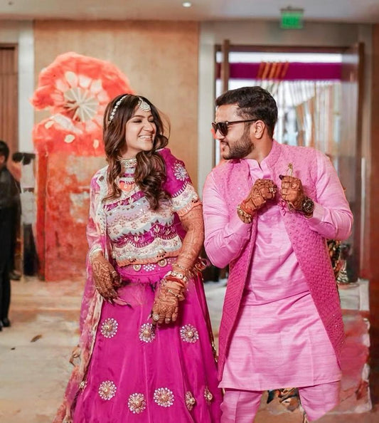 Pink floral Couple set